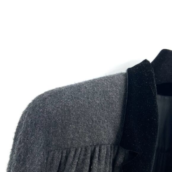 Vintage Bespoke Custom Gray Cashmere Long Sleeve Midi Dress Size 6 - Picture 7 of 13